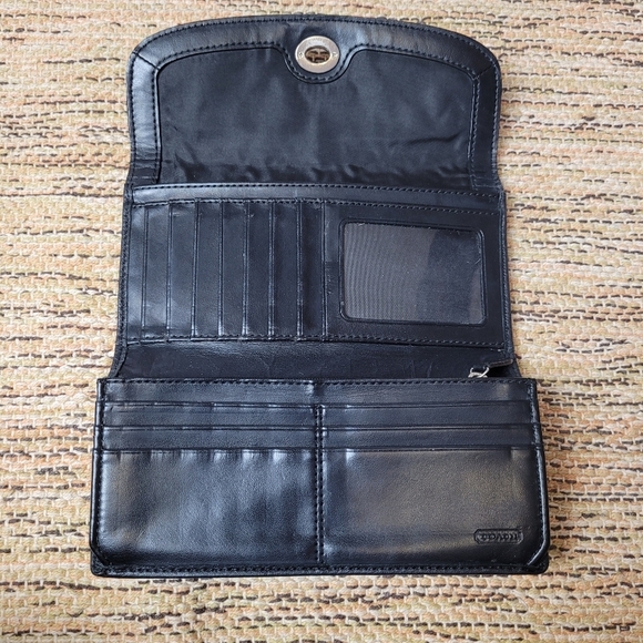 COACH Logo Canvas and Leather Wallet - Picture 6 of 7